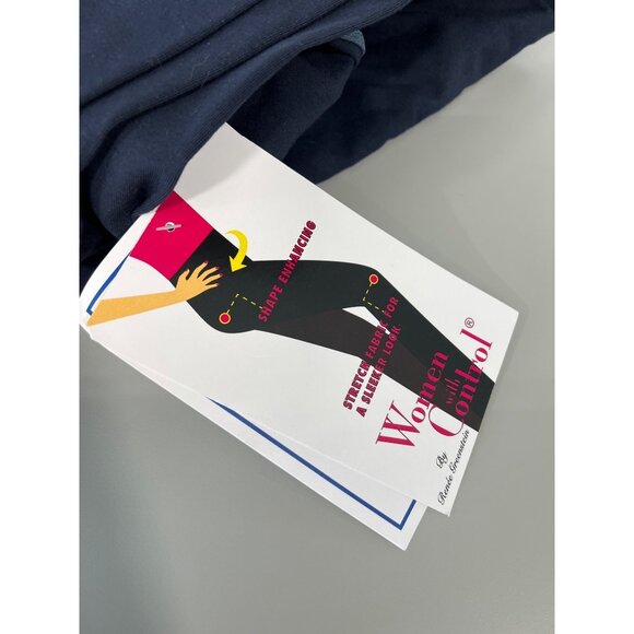 Women with Control Tall Tummy Control Wide Leg Pants Women Large Navy Blue NEW - Picture 4 of 8